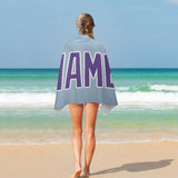 Custom Light Blue Light Purple Beach Towel