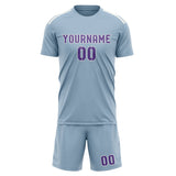 Custom Light Blue Light Purple Soccer Jersey