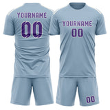 Custom Light Blue Light Purple Soccer Jersey