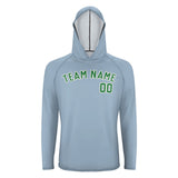 Custom Light Blue Emerald Green UV-Hoodie