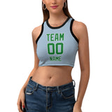 Custom Light Blue Emerald Green Sleeveless Tank Top