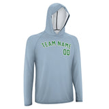 Custom Light Blue Emerald Green UV-Hoodie