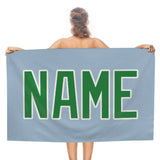 Custom Light Blue Emerald Green Beach Towel