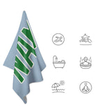 Custom Light Blue Emerald Green Beach Towel