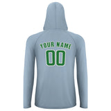 Custom Light Blue Emerald Green UV-Hoodie