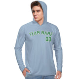 Custom Light Blue Emerald Green UV-Hoodie