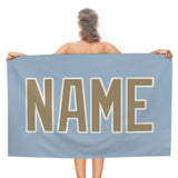 Custom Light Blue Light Khaki Beach Towel
