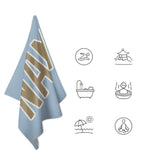 Custom Light Blue Light Khaki Beach Towel
