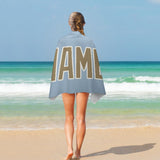 Custom Light Blue Light Khaki Beach Towel