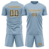 Custom Light Blue Light Khaki Soccer Jersey