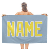 Custom Light Blue Light Yellow Beach Towel