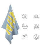 Custom Light Blue Light Yellow Beach Towel