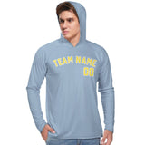 Custom Light Blue Light Yellow UV-Hoodie