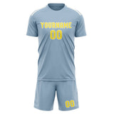 Custom Light Blue Light Yellow Soccer Jersey