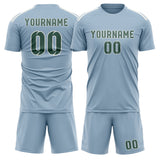 Custom Light Blue Blue Green Soccer Jersey