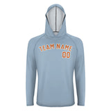 Custom Light Blue Orange UV-Hoodie