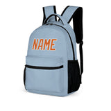 Custom Light Blue Orange Kids Backpack