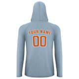 Custom Light Blue Orange UV-Hoodie