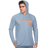 Custom Light Blue Orange UV-Hoodie
