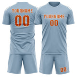 Custom Light Blue Orange Soccer Jersey