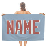 Custom Light Blue Copper Rose Beach Towel