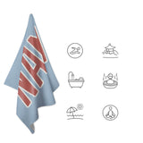 Custom Light Blue Copper Rose Beach Towel