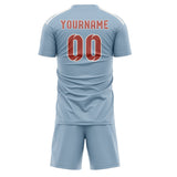 Custom Light Blue Copper Rose Soccer Jersey