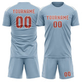 Custom Light Blue Copper Rose Soccer Jersey
