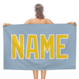 Custom Light Blue Gold Beach Towel