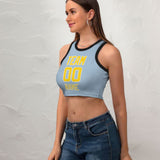 Custom Light Blue Gold Sleeveless Tank Top