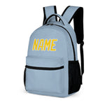Custom Light Blue Gold Kids Backpack