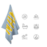Custom Light Blue Gold Beach Towel