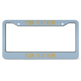 Custom Light Blue Yellow License Plate Frame