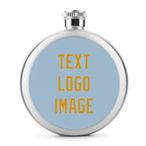 Custom Light Blue Yellow Hip Flask