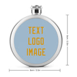 Custom Light Blue Yellow Hip Flask