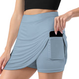 Custom Light Blue Yellow A-Line Skort