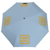 Custom Light Blue Yellow Automatic Umbrella