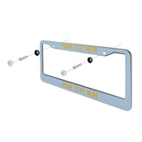 Custom Light Blue Yellow License Plate Frame