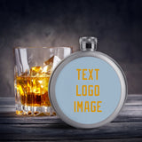 Custom Light Blue Yellow Hip Flask