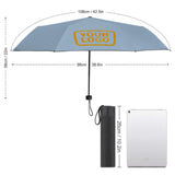 Custom Light Blue Yellow Automatic Umbrella