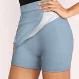 Custom Light Blue Yellow A-Line Skort