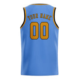 Custom Light Blue & Yellow Colors Design Sports Basketball Jersey