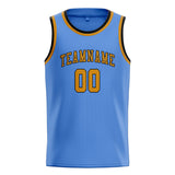 Custom Light Blue & Yellow Colors Design Sports Basketball Jersey