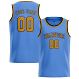 Custom Light Blue & Yellow Colors Design Sports Basketball Jersey