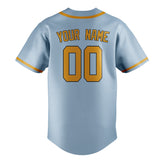 Custom Light Blue & Yellow Colors Design Sports Baseball Jersey