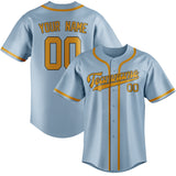 Custom Light Blue & Yellow Colors Design Sports Baseball Jersey