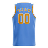 Custom Light Blue & Yellow Colors Design Sports Basketball Jersey