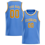 Custom Light Blue & Yellow Colors Design Sports Basketball Jersey