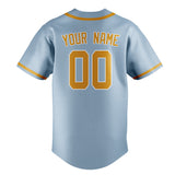 Custom Light Blue & Yellow Colors Design Sports Baseball Jersey