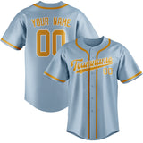 Custom Light Blue & Yellow Colors Design Sports Baseball Jersey
